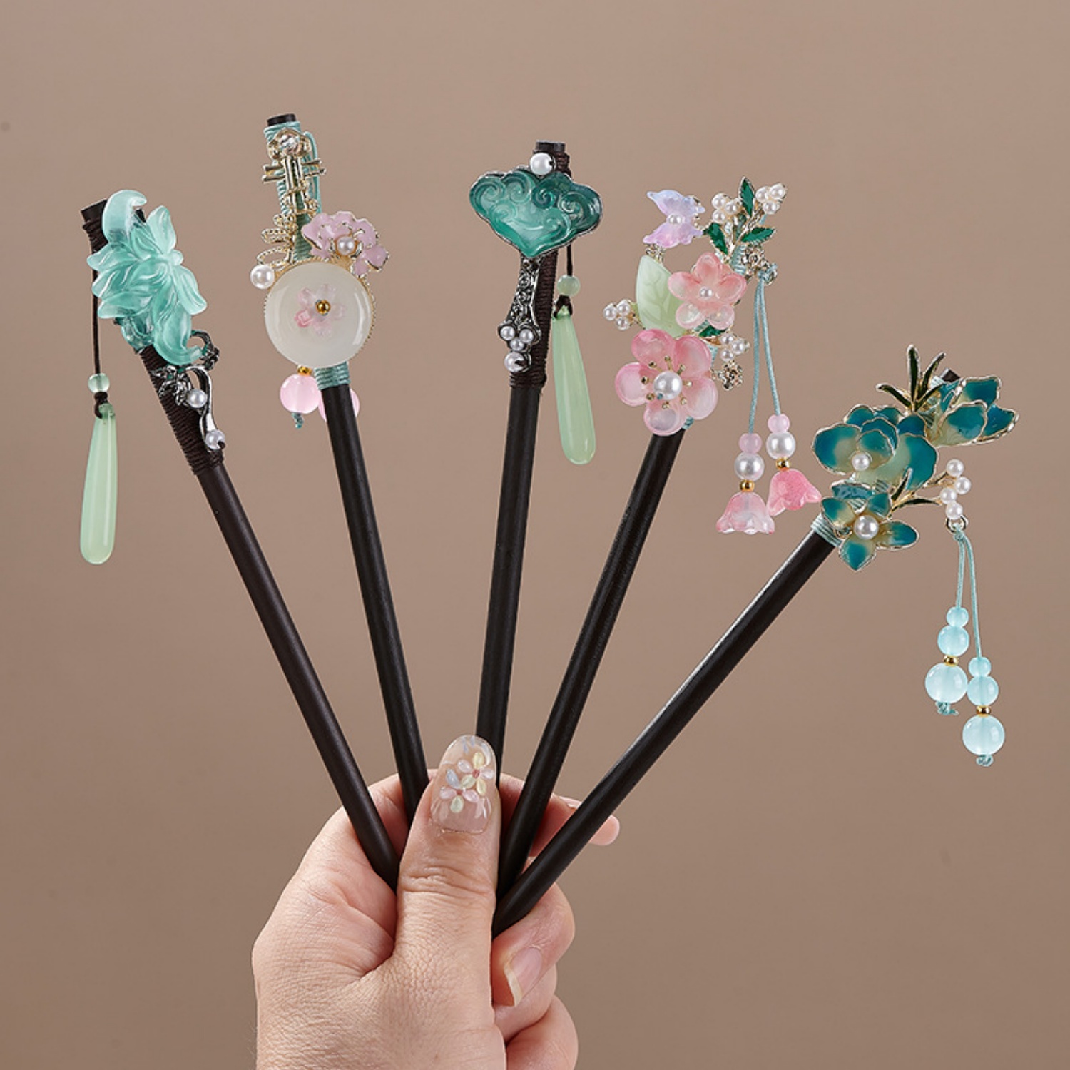 Pearl Hair Pin - Vintage çiçek saç tokası kadınlar için