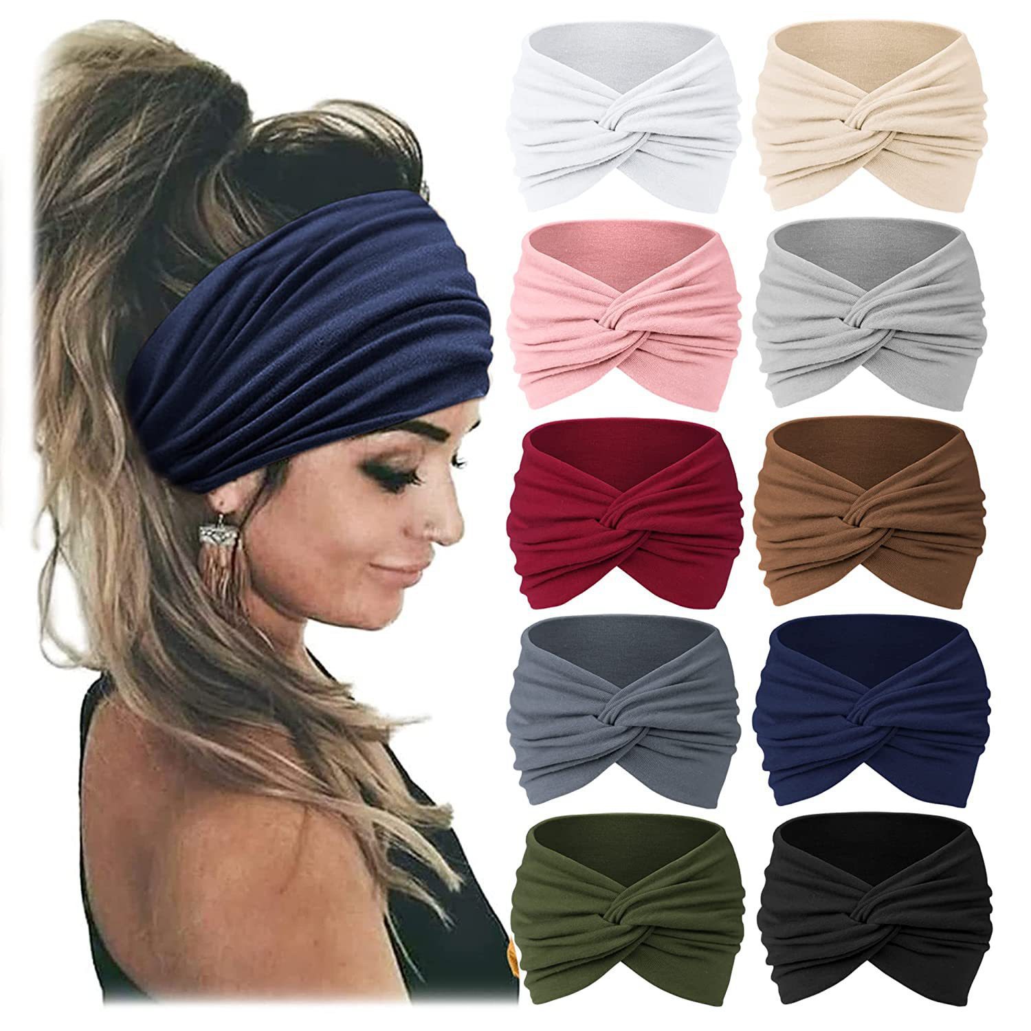 Women'S Exercise Accessories - Kadınlar için Geniş Elastik Saç Bandı,
