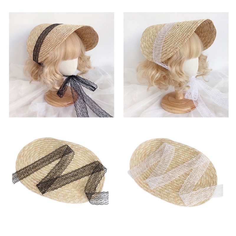 Women'S Victorian Accessories - Gençler Kızlar Hasır Şapka güneşlikli kep
