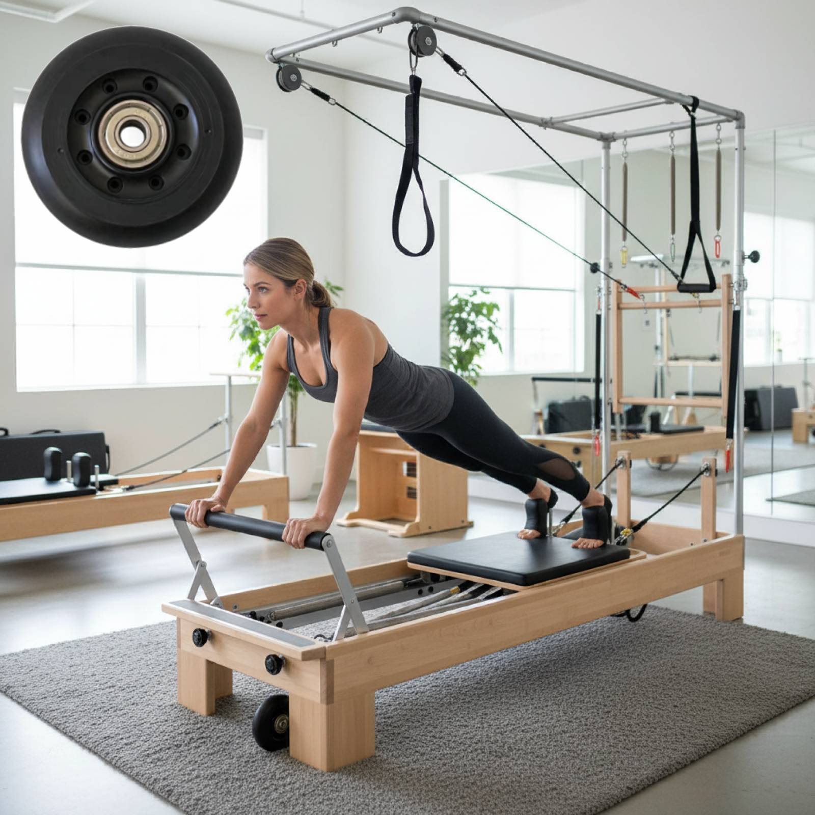 Women'S Exercise Accessories - Pilates Reformer Tekerleği Siyah Kadın Bakım