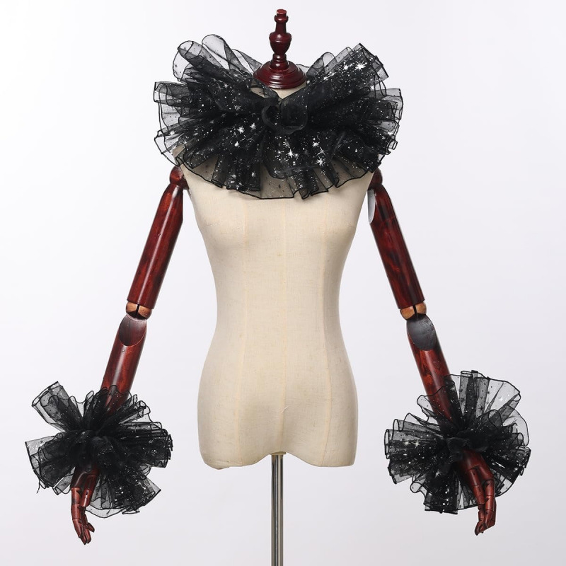 Women'S Victorian Accessories - Jester Fırfırlı Yaka Boyunluk Palyaço Yaka
