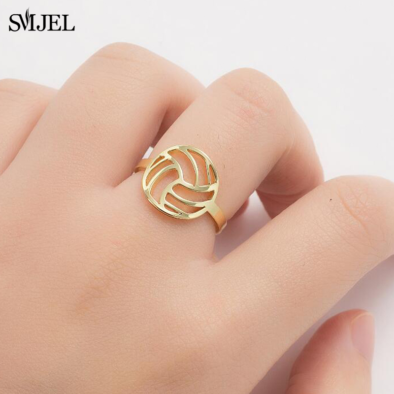 Women'S Volleyball Accessories - Smjel paslanmaz çelik voleybol şekil yüzükler