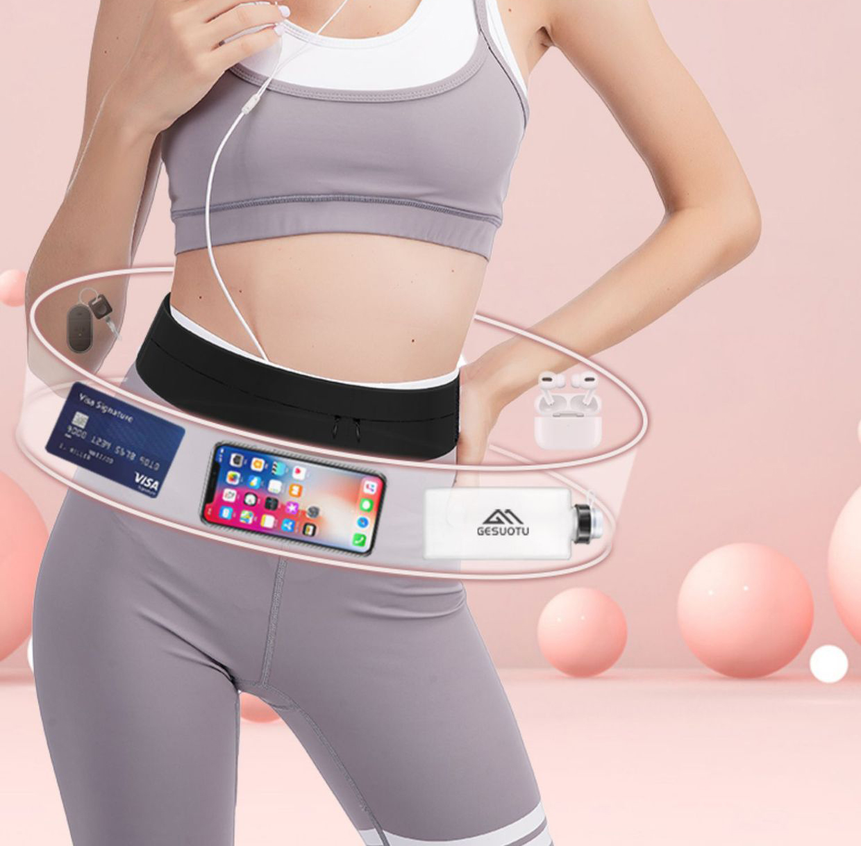 Su şişesi ile koşu kemeri bel  - Women'S Exercise Accessories incelemesi ve fiyatı