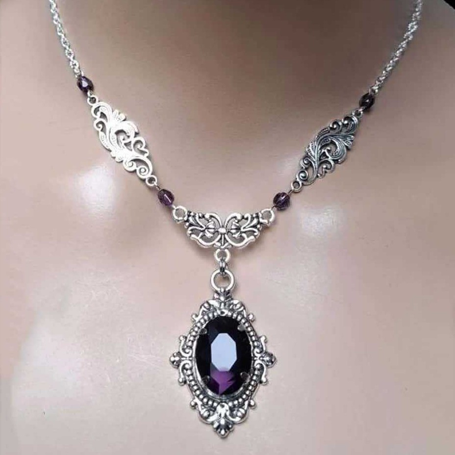 Mor Sihirli Su Damlası Kolye,  - Women'S Victorian Accessories incelemesi ve fiyatı