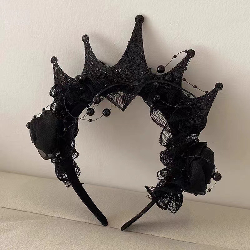 Gotik Siyah Gül Dantel Taç Ban - Women'S Victorian Accessories incelemesi ve fiyatı