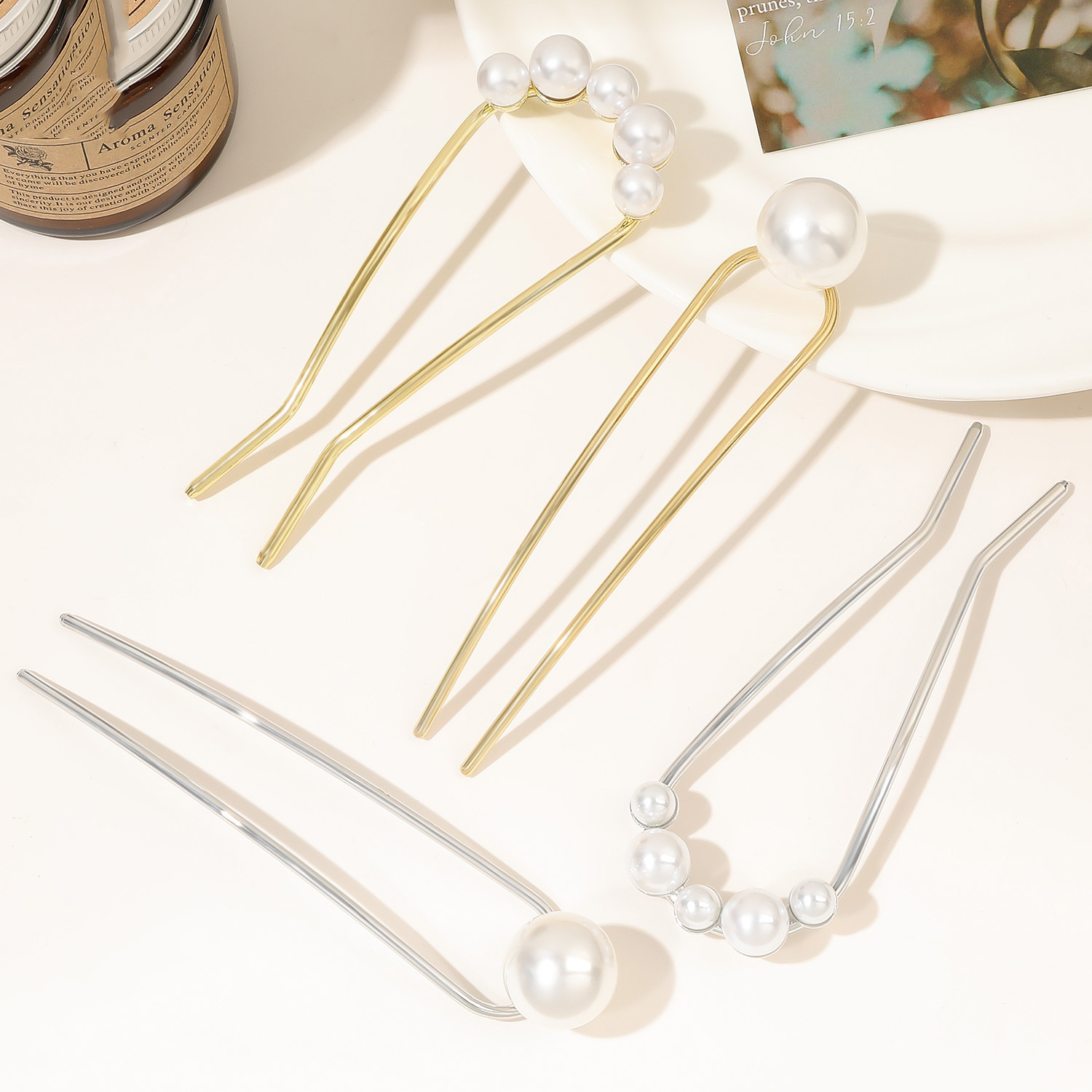 Yeni Metal Vintage U Şekli Saç - Pearl Hair Pin incelemesi ve fiyatı