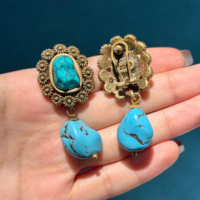 Vintage Turkuaz Küpe Doğal Taş - Women'S Accessories Trends 2026 incelemesi ve fiyatı