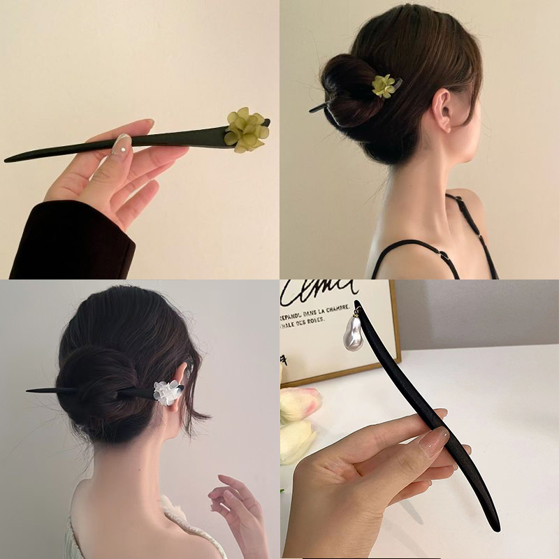 Vintage Çin Tarzı Ahşap Çiçek  - Pearl Hair Pin incelemesi ve fiyatı
