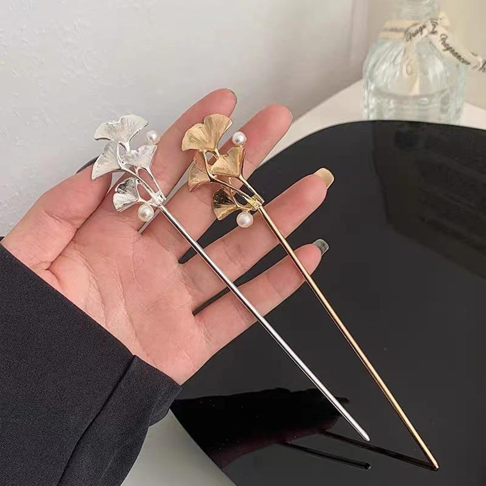 Ginkgo yaprağı saç tokası kadı - Pearl Hair Pin incelemesi ve fiyatı