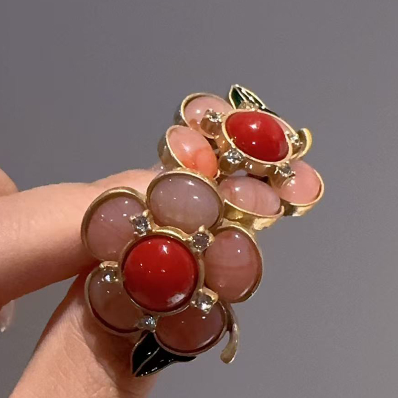 Vintage Doğal Taş Pembe Çiçek  - Women'S Accessories Trends 2026 incelemesi ve fiyatı